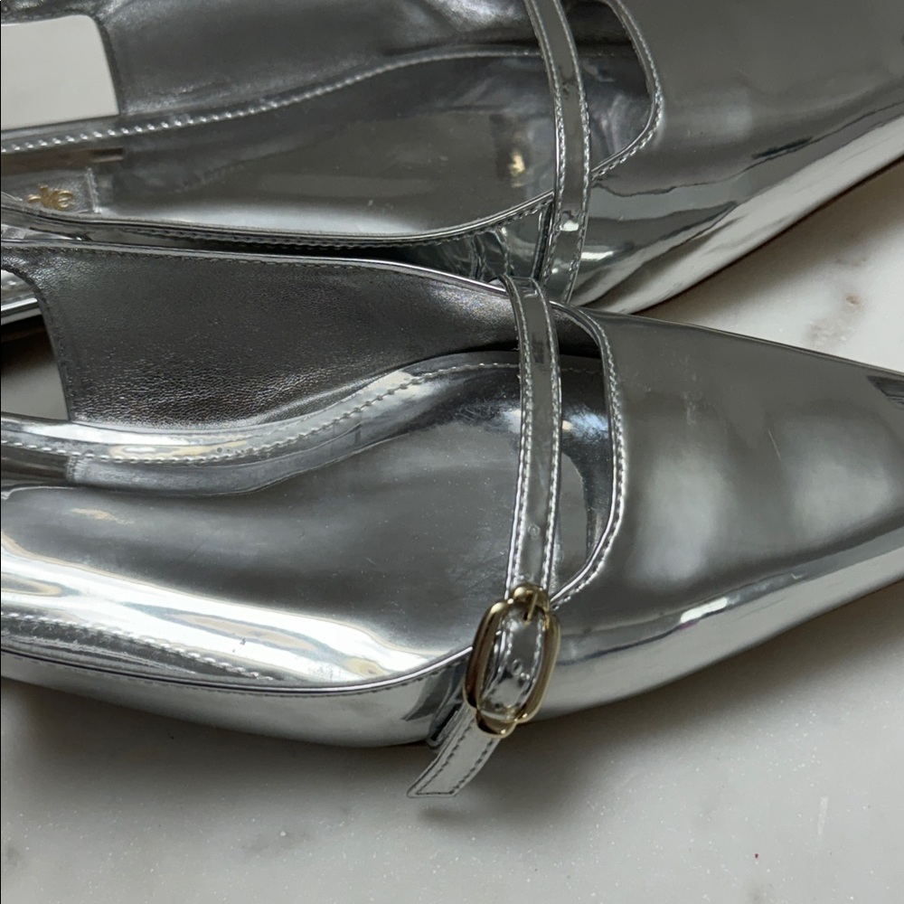 Larroude Ines flat in shiny silver 8.5 - Picture 8 of 8